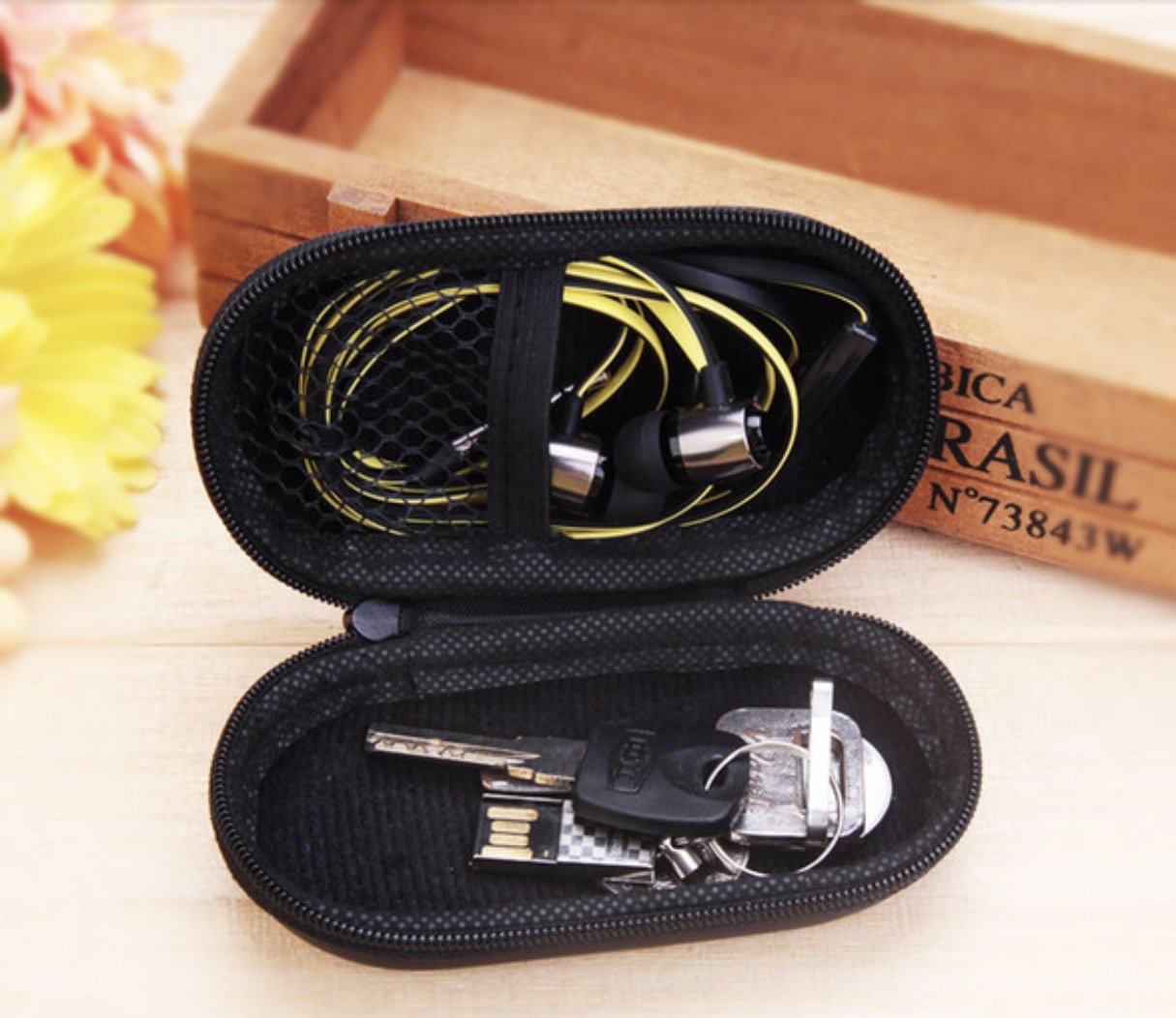 包装盒 蓝牙耳机包 数据线包装 拉链耳机包装盒 热销产品 椭圆包